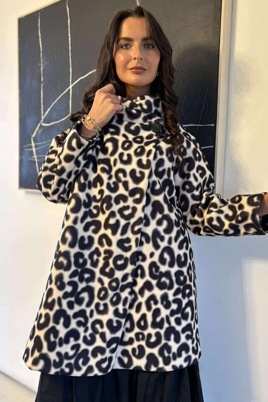 Cori Longline Jacket Leopard